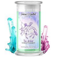♐ Sagittarius | Zodiac Star Signs Jewelry Candle 21oz | Surprise Prize Valued at $15 - $7,500 Inside | Choose From 30+ Scents | Black Raspberry Vanilla | Necklace