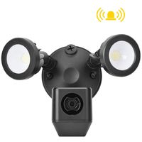 Floodlight Camera, 1080P FHD Outdoor Security Light Cam Infrared Induction IP Camera with 160 Degrees Beam Angle, IR-Cut Night Vision/Motion Detection/110dB Alarm/Two-Way Talk for Home Security