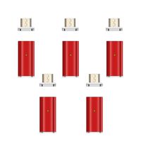 NetDot Gen10 Magnetic Fast Charging Micro USB to Micro USB Adapter Converter Compatible with Android Smartphones(5 Pack red)