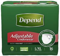 Depend Adjustable Underwear, Maximum Absorbency, L/XL, 64 count