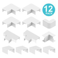 Cable Concealer Connector Accessory - 12 Pack Cord Connectors Cable Raceway Kit for Mini Cable Channel