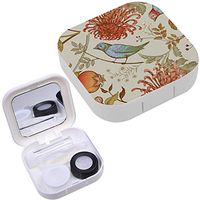 Portable Contact Lens Case Box Travel Kit Mirror + Bottle + Tweezers Container Holder [ Anese Chrysanthemum Flowers Pomegranates ]