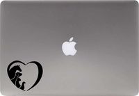 Animal Family Heart Vinyl Decal Sticker for Computer MacBook Laptop Ipad Electronics Home Window Custom Walls Cars Trucks Motorcycle Automobile and More (Black)