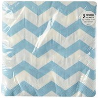 Light Blue Chevrons and Dots Printed Lunch Napkins (16 ct)