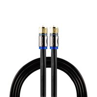 Philips RG6 Quad Shield Coaxial Cable, 15 ft. in-Wall Rated, Ideal for TV Antenna DVR Satellite Cable, F-Type Connectors, 3 Ghz Digital, Black, SWX9445B/27