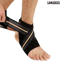 LinkedGo Ankle Compression Support Breathable Ankle Brace for Running Basketball Ankle Sprain Fatigue (One Size) (Left)