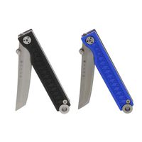 StatGear Pocket Samurai Higonokami Folding Knife 440C Stainless Steel - Aluminum Edition (Black/Blue)