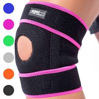 Patella Knee Brace for Arthritis Pain and Support with Side Stabilizers for Meniscus Tear, Women, Men, Acl, Running, MCL, Tendonitis, Athletic, LCL - Adjustable Neoprene Open Knee Sleeve -Purple