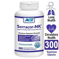Serracor-NK – 300 Vegetarian Capsules – Circulatory and Respiratory Support – Premium Natural Systemic Enzyme Formula – Contains Enteric-Coated Serrapeptase and Nattokinase – AST Enzymes
