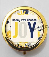 BlackKey Joy Beautiful Inspirational Word 3-Compartment Decorative Pocket Gift Box Case Organizer for Pill, Color 2 -1761