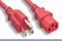 Nexhi Power Cord Nema 5-15P/Iec320 C13, 3' L, Red