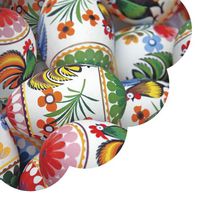 Round Paper Napkins FOLKY EASTER EGGS Colorful 24 Pcs