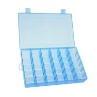 Plastic Jewelry Box Storage Organizer Container with Adjustable Dividers 36 Grids Blue