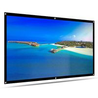 120 inch Projection Screen 16:9 High Contrast Collapsible HD 4K Portable Projector Screen for Home Theater Outdoor Indoor Support Double Sided Projection