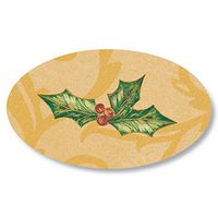 Holly and Berries on Gold Holiday Seals, 30 Count