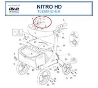Left Hand Brake Assembly for Drive Heavy Duty 10266HD Rollator - Left