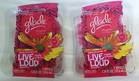 4 Glade Plugins Live Loud Scented Oil Refills Spring Rosehip & Plumeria 2 Packs