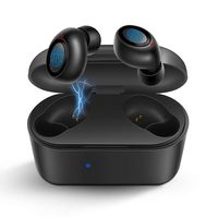Truly Wireless Earbuds,CRSCN TWS Bluetooth 5.0 in-Ear Headphones with Dual Touch Control 3D Stereo Bass Sound Earphones with Microphone Binaural Calls and Charging Case for Running Workout Sports