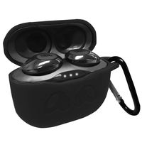 TOLUOHU JBL Tune t120tws case, Silicone Anti-Lost & Shockproof Protective Charging Case Cover Compatible JBL Tune t120tws True Wireless Earbuds, Skin with Keychain kit Set(Front LED Visible) Black