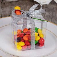 Efavormart 100 pcs Clear Plastic Favor Boxes Wedding Party Package Decorations