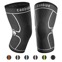 CAMBIVO 2 Pack Knee Brace, Knee Compression Sleeve Support for Men and Women, Running, Hiking, Arthritis, ACL, Meniscus Tear, Sports, Home Gym (Medium, Gray)