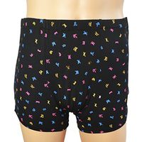 Incontinence Underwear Men Cotton Snap-on Pants Washable for Men Easyto Wear and Off Black - M