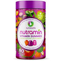 NUTRAMIN Daily Vegan Keto Multivitamin Gummies Vitamin C, D3, and Zinc for Immunity, Plant-Based, Sugar-Free, Nut-Free, Gluten-Free, with Biotin, Vitamin A, B, B6, B12 +More 90 Count (45 Day Supply)