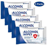 BUTITNOW Disinfection Wipes (5 Packs, 50 Wipes), 75% Alcohol Portable Wipes Cleaning Wet Wipes for Hand Home House, Tourism, Hotel, Restaurant, Office, Car All Purpose Cleaning