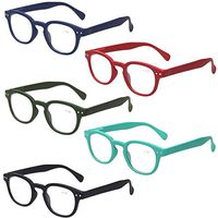 Reading Glasses Set of 5 Quality Fashion Readers Spring Hinge Glasses for Reading (5 Pack Mix Color, 2.75)