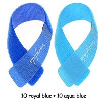ColorYourLife 20 PCS Reusable Fastening Cable Ties with Microfiber Cloth in Retail Packaging - 7" (Royal Blue and Aqua Blue)