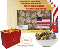 DOL 禮盒四盒裝 Hand-Selected A Grade Cultivated Wisconsin American Ginseng Roots,Ginseng Pearl 美國威斯康辛州西洋參 花旗參 16oz.(113g/Box)