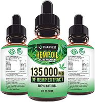Pure Hemp Extract 135 000 MG for Pain Relief, Relaxation, Immune System Support, Sleep and Mood Support, Natural, Organic, Vegan, Zero CBD