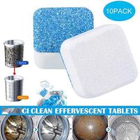 Washer Machine Cleaner, Washing Machine Effervescent Tub Cleaner Descaler Deep Cleaning Remover Deodorant Durable, Professional Strength Stain & Odor Eliminator (10PCS)