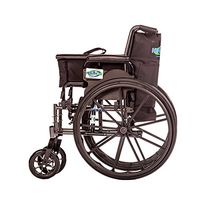 HEALTHLINE Lightweight Folding Transport Wheelchair, Ultra Light Manual Medical Wheelchair, Comfortable Detachable Full Arm and Removable Elevating Legrests, 20 Inch