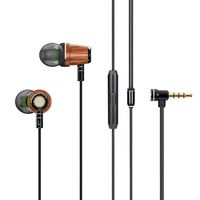 Sport Earphone, Roadwi in-Ear Headphone with Wood Housing, Bass Sound Earbuds, 3.5mm Wired Stereo Noise Isolating Earbuds for All Smartphones Like iPhone Samsung, MP3 Players, Laptops, Tablets