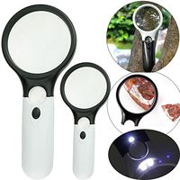 2x 3 LED Light 45X Handheld Magnifier Reading Magnifying Glass Len Jewelry Loupe