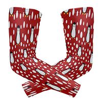 ZZKKO Penguin Polka Dot Cooling Arm Sleeves Cover Uv Sun Protection for Men Women Running Golf Cycling Arm Warmer Sleeves 1 Pair