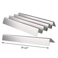 QuliMetal 7540 24.5 Inches Flavor Bars for Weber Genesis 300 Series, E310, E320, S310, S320 (with Side Control Panel), 5 Pack Grill Parts Stainless Steel Heat Plates for Weber 7539 7540, 16 GA