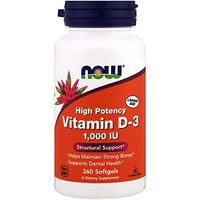 NOW Foods - High Potency Vitamin D-3 Structural Support 1000 IU - 360 Softgels ( Multi-Pack)