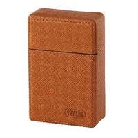 IWIM PU Leather Regular King Size 84mm 84's Cigarette Case - Magnet Lid Unique Luxury Hard Carrying Holder Box Cover Best Blank Solid Color Design for Men and Women Unisex (Brown)