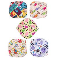 ROSENICE Washable Sanitary Towel Bamboo Charcoal Cloth Menstrual Pads 18x18cm 7Pcs(Random Color)