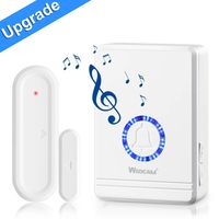 Door Open Sensor Chime, Wsdcam Door Entry Chime with Adjustable Volume, 600ft Long Range, LED Flash, 48 Chimes, Nightlight Function, Wireless Door Chime for Business Home Office Store