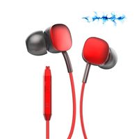 Headphones Hi5 Earphones Earbuds,in-Ear Earbuds Noise Isolation Headsets, Ergonomic Design with Microphone for Apple iPhone, iPod, iPad, Samsung Cell Phones and Smartphones(Red)
