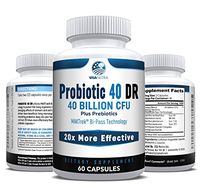 Probiotic 40 DR - 40 Billion CFU Delayed Release Probiotics. 20X More Effective. Best Probiotics for Men and Women. Made in The USA