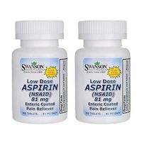 Swanson Low Dose Aspirin Enteric Coated 81 Milligrams 360 Tabs (2 Pack)