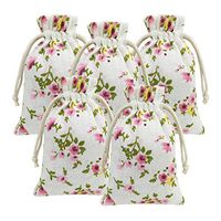 15 Pcs Burlap Bags with Drawstring, 5" X 7" Wedding Party Gift Bags Jewellery Bags (Small Flower)