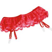 Clearance Clearance Women's Sexy Lace Lingerie, Ladies Bodysuit Thigh-Highs Garter Belt Suspender Babydoll Perspective Lace Chemise Underwear (A, Red)