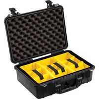 Pelican 1500 Case With Padded Divider Set (Black)