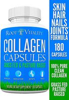 Collagen Pills - Collagen Capsules for Women & Men, Grass Fed, 180 Capsules, for Skin, Hair, Nails & Joints, Anti-Aging, Non-GMO, Collagen Peptides Pills (Types I & III)