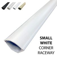 Small Corner Duct Cable Raceway (1075 Series) - 5 Feet - White (Renewed)